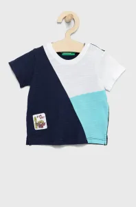 Dětské bavlněné tričko United Colors of Benetton tmavomodrá barva, s aplikací #4865049
