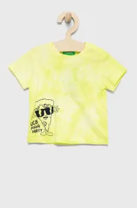 Dětské bavlněné tričko United Colors of Benetton žlutá barva #4934933