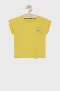 Dětské bavlněné tričko United Colors of Benetton žlutá barva #3626206