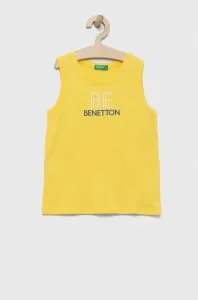 Dětské bavlněné tričko United Colors of Benetton žlutá barva, s potiskem #5164103