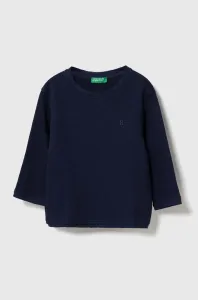 Dětský bavlněný svetr United Colors of Benetton tmavomodrá barva, lehký