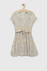 Dívčí šaty United Colors of Benetton béžová barva, mini