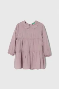Dívčí šaty United Colors of Benetton fialová barva, mini