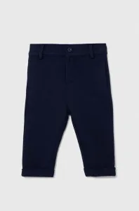 Kojenecké kalhoty United Colors of Benetton tmavomodrá barva, hladké
