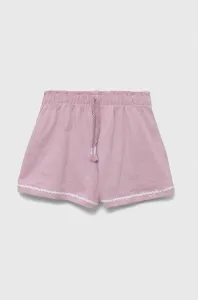 Kojenecké šortky United Colors of Benetton růžová barva, hladké #5164077