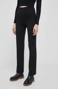 Kalhoty United Colors of Benetton dámské, černá barva, jednoduché, high waist #6088106