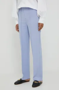 Kalhoty United Colors of Benetton dámské, fialová barva, přiléhavé, high waist
