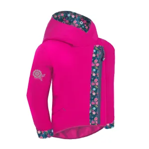 Dívčí softshellová bunda s fleecem - Unuo Cross Květinky, růžová Barva: Růžová, Velikost: 98-104