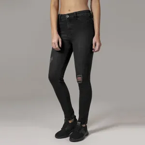 Urban Classics Ladies High Waist Skinny Denim Pants black washed #5773089