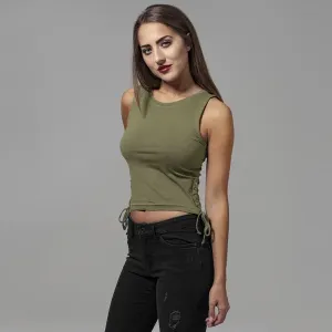 Urban Classics Ladies Lace Up Cropped Top olive #1127213