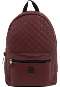 Urban Classics Diamond Quilt Leather Imitation Backpack burgundy
