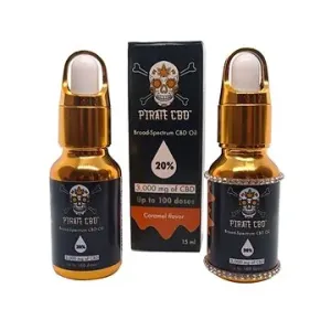 Broad-Spectrum 20 % Pirate CBD™ olej - karamelové aroma (15 ml - 3000 mg CBD)