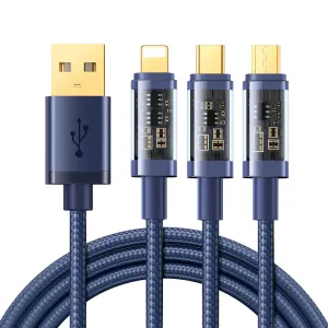 Joyroom 3in1 USB-USB-C/Lightning/microUSB Cable 3,5A 1,2m blue (S-1T3015A5)