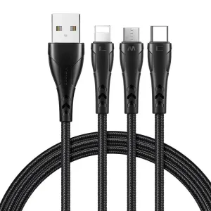 Kabel 3 v 1 USB na USB-C / Lightning / Micro USB, Mcdodo CA-6960, 1,2 m (černý)