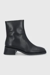 Kožené kotníkové boty Vagabond Shoemakers dámské, černá barva, na podpatku #3491330