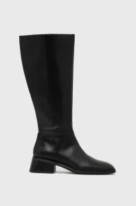 Kožené kozačky Vagabond Shoemakers Blanca dámské, černá barva, na podpatku #2035435