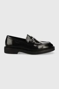 Kožené mokasíny Vagabond Shoemakers Alex W dámské, černá barva, na plochém podpatku #3834402
