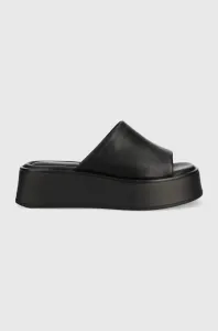 Kožené pantofle Vagabond Shoemakers Courtney dámské, černá barva, na platformě, 5334-601-92
