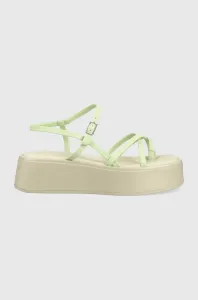 Kožené sandály Vagabond Shoemakers Courtney dámské, zelená barva, na platformě