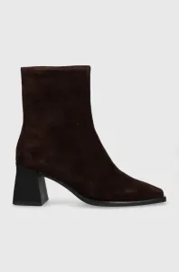Semišové boty Vagabond Shoemakers Hedda dámské, hnědá barva, na podpatku #4976219