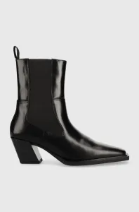 Kožené kotníkové boty Vagabond Shoemakers Alina dámské, černá barva, na podpatku #5144172
