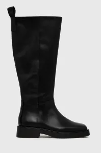 Kožené kotníkové boty Vagabond Shoemakers Jillian dámské, černá barva, na plochém podpatku #5404414