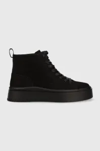 Kožené kotníkové boty Vagabond Shoemakers Stacy dámské, černá barva, na platformě #5796476