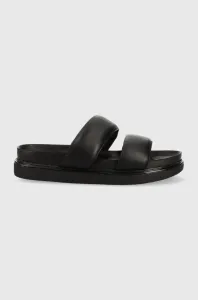 Kožené pantofle Vagabond Shoemakers ERIN dámské, černá barva, na platformě