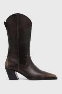 Westernové kožené boty Vagabond Shoemakers ALINA dámské, hnědá barva, na podpatku, 5421.518.19