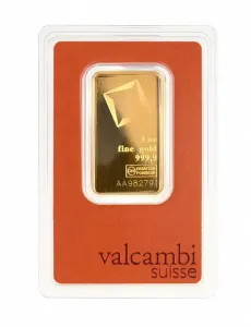 1 Oz (31,1 g) zlatý slitek, Valcambi SA
