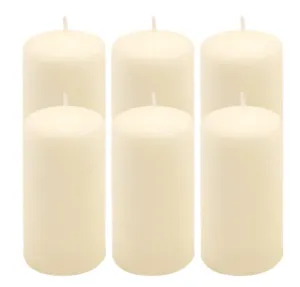 Sada sloupových svíček, 11,5 cm, Ø 6 cm, krémové, 6 ks #5619031