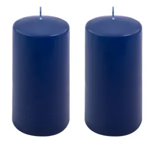Sada sloupových svíček, 15 cm, Ø 7,5 cm, modrá, 2 ks #5490935