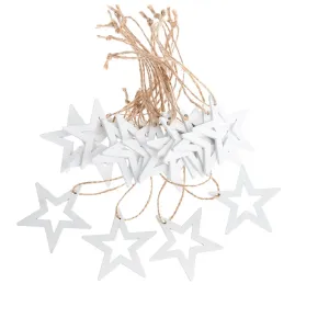 Závěsná dřevěná hvězda - bílá - sada 18ks svic192148