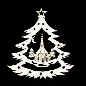 Vánoční ozdoba - Stromeček s kostelem 6 cm #5428046