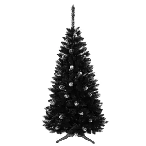 Vánoční stromek v černé barvě s ozdobami 150 cm #5592640