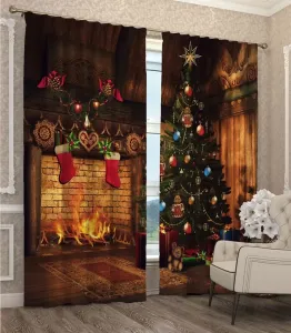 Dekorační vánoční závěs s 3D motivem