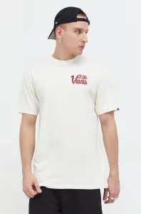 Bavlněné tričko Vans béžová barva, s potiskem #6117311