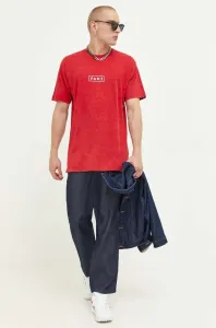 Bavlněné tričko Vans červená barva, s potiskem