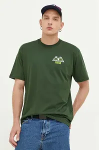 Bavlněné tričko Vans zelená barva, s potiskem #5411619