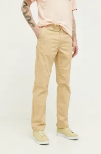 Kalhoty Vans pánské, béžová barva, jednoduché #5694877