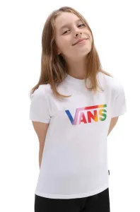 Dětské bavlněné tričko Vans GR FLYING V CREW GIR FLYV WTCYC bílá barva, s potiskem