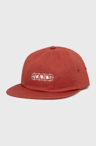 Bavlněná čepice Vans červená barva, s aplikací