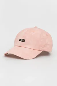 Bavlněná čepice Vans růžová barva, hladká