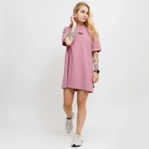 Bavlněné šaty Vans růžová barva, mini, oversize