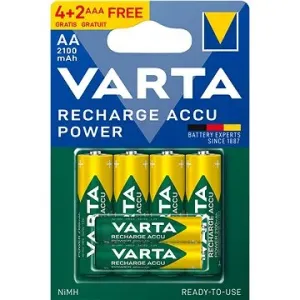 VARTA nabíjecí baterie Recharge Accu Power AA 2100 mAh R2U 4ks + AAA 800 mAh R2U 2ks