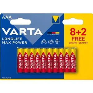 VARTA alkalická baterie Longlife Max Power AAA 8+2ks