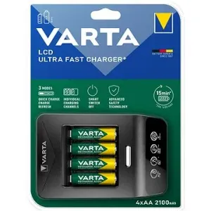 VARTA nabíječka LCD Ultra Fast Ch.+ 4x AA 56706 2100mAh + 12V