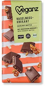 Veganz Čokoláda s lískovooříškovým krokantem, Bio 80 g