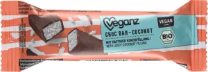 Veganz Čokoládová tyčinka s kokosem, Bio 40 g