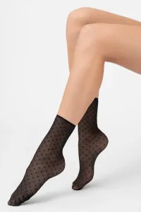 Černé vzorované silonkové ponožky Sofia